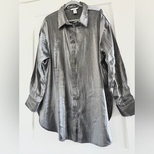 H&M Metallic Gray Shirt
